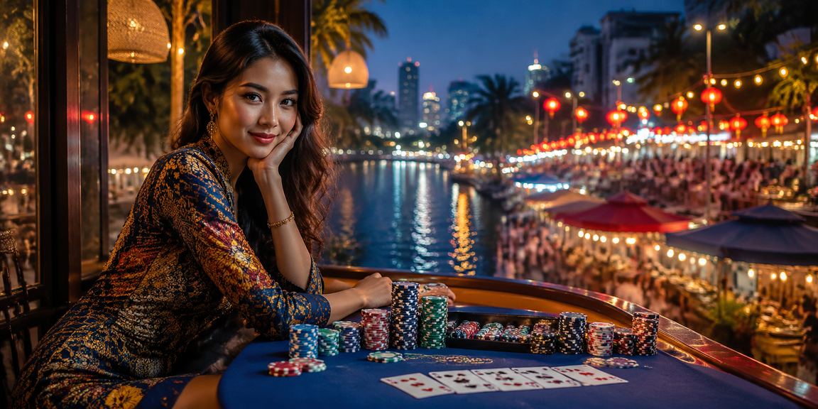 Pemain poker Kuala Lumpur menikmati permainan kasino dengan motif batik